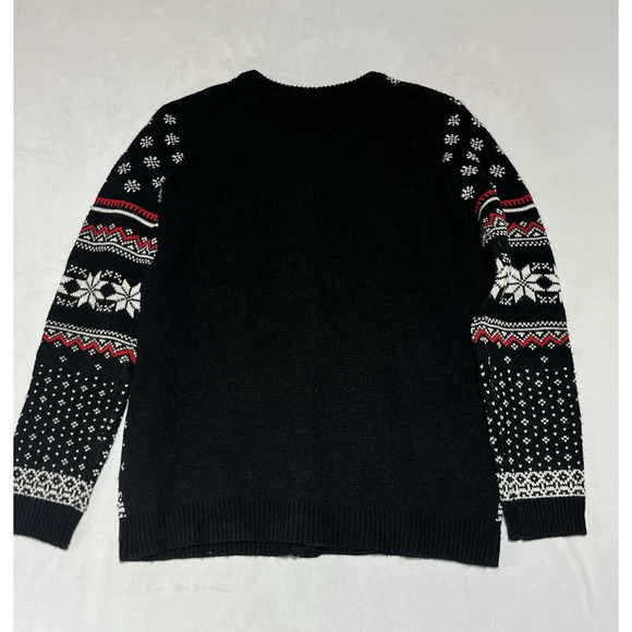 Nordic Fair Isle Knit Cardigan Womens S Reindeer Polar Bears Button Up Holiday - Picture 2 of 15